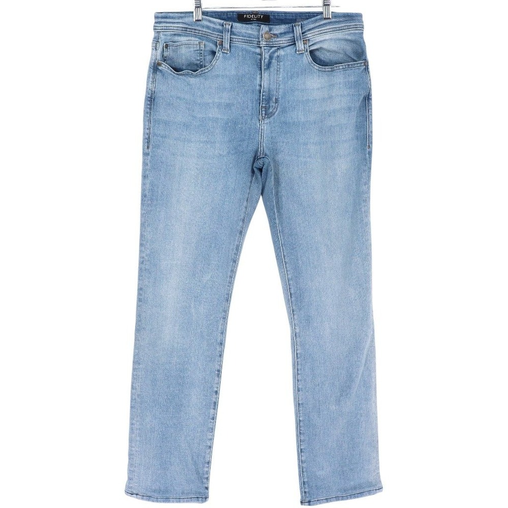 Fidelity Denim 'Jimmy' Slim Straight Jeans Mens Size 34 Light Wash Raygun Blue